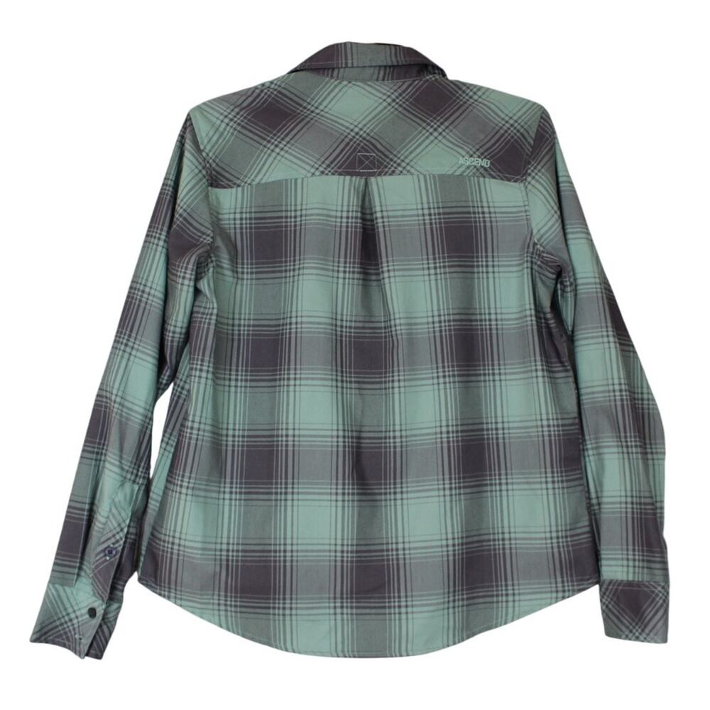 Ascend Women's S/P Trek ii Flannel Shirt LS Button Down Top Green - Picture 7 of 8